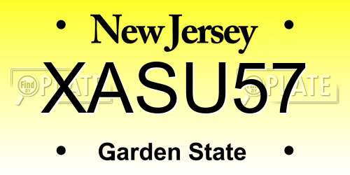 XASU57 New Jersey License Plate
