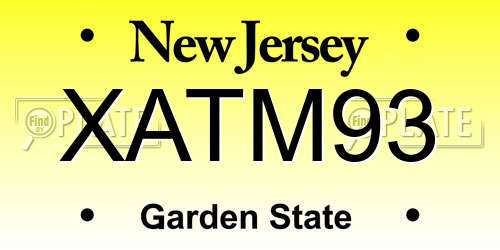 XATM93 New Jersey License Plate