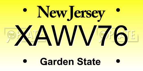 XAWV76 New Jersey License Plate