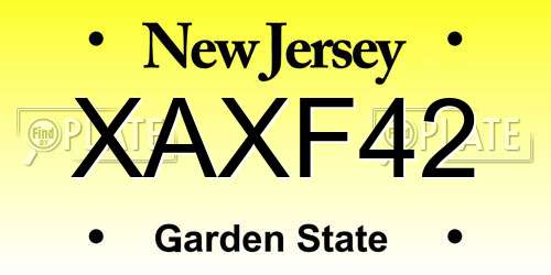 XAXF42 New Jersey License Plate