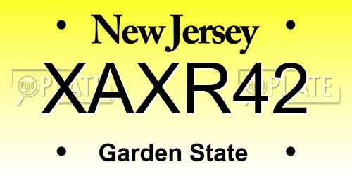 XAXR42 New Jersey License Plate