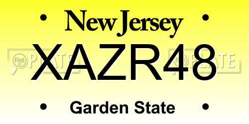 XAZR48 New Jersey License Plate