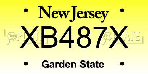 XB487X New Jersey License Plate
