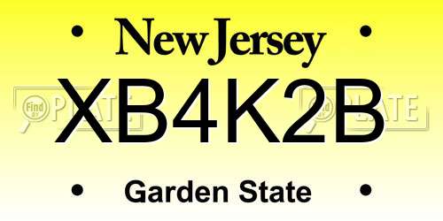 XB4K2B New Jersey License Plate