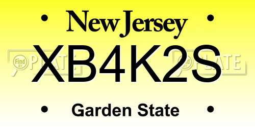 XB4K2S New Jersey License Plate