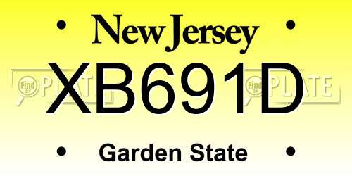 XB691D New Jersey License Plate
