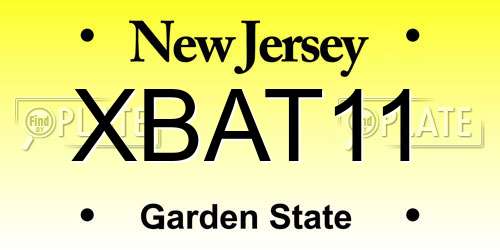 XBAT11 New Jersey License Plate