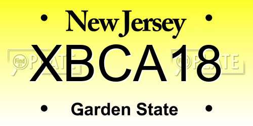 XBCA18 New Jersey License Plate