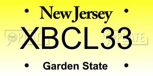 XBCL33 New Jersey License Plate