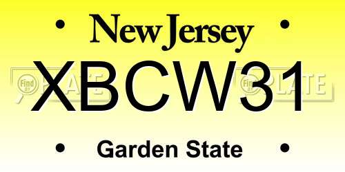 XBCW31 New Jersey License Plate