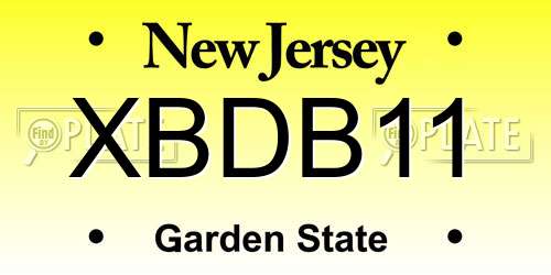 XBDB11 New Jersey License Plate