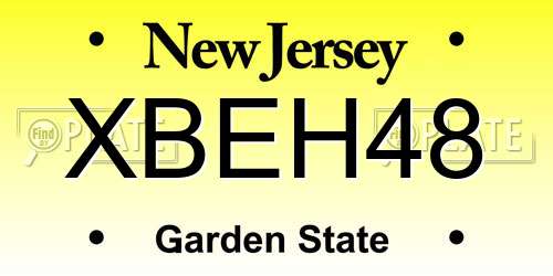 XBEH48 New Jersey License Plate