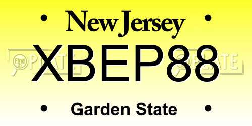 XBEP88 New Jersey License Plate