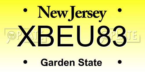 XBEU83 New Jersey License Plate