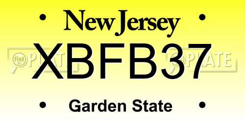 XBFB37 New Jersey License Plate