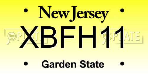 XBFH11 New Jersey License Plate