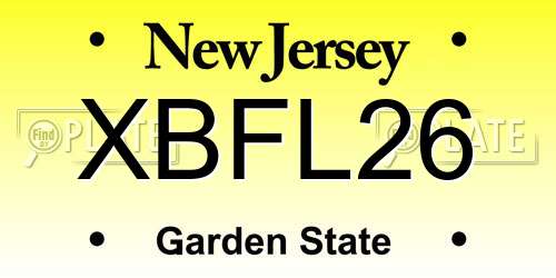 XBFL26 New Jersey License Plate