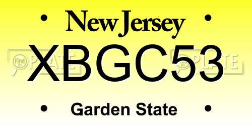 XBGC53 New Jersey License Plate