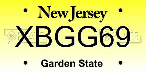 XBGG69 New Jersey License Plate