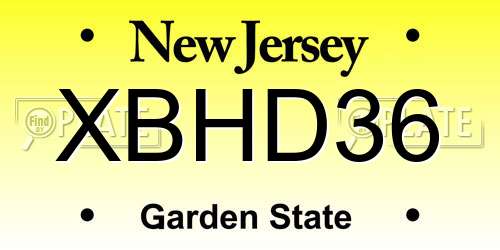 XBHD36 New Jersey License Plate