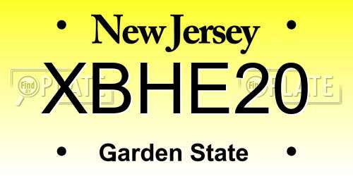 XBHE20 New Jersey License Plate