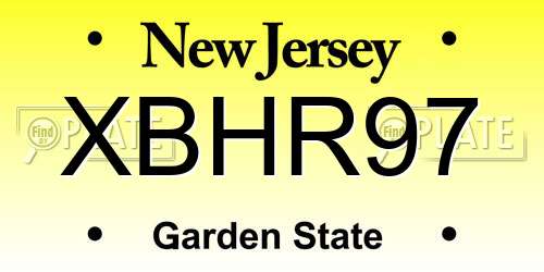 XBHR97 New Jersey License Plate