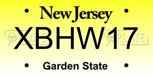 XBHW17 New Jersey License Plate