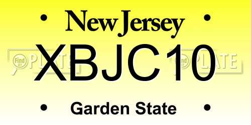 XBJC10 New Jersey License Plate