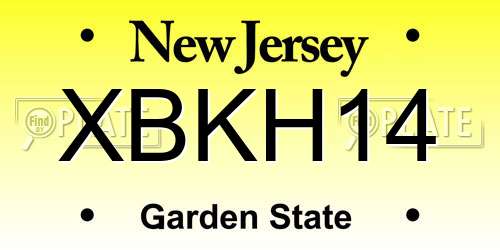 XBKH14 New Jersey License Plate
