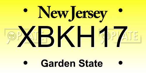 XBKH17 New Jersey License Plate