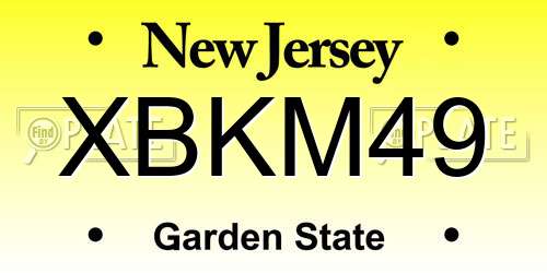 XBKM49 New Jersey License Plate