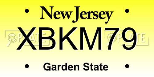 XBKM79 New Jersey License Plate