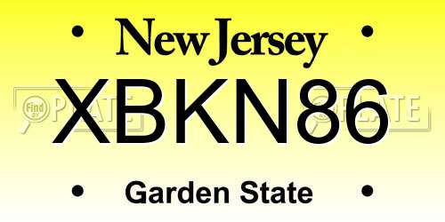 XBKN86 New Jersey License Plate