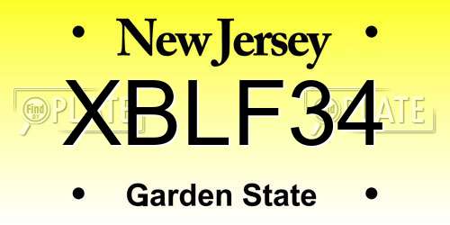 XBLF34 New Jersey License Plate