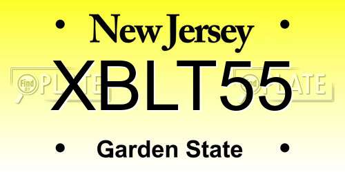XBLT55 New Jersey License Plate