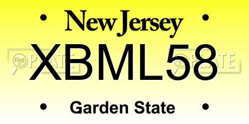 XBML58 New Jersey License Plate