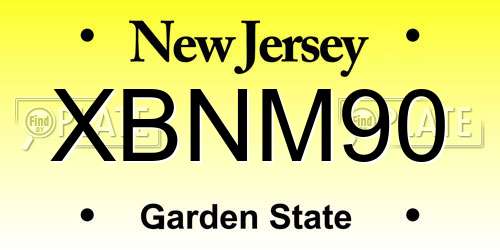 XBNM90 New Jersey License Plate
