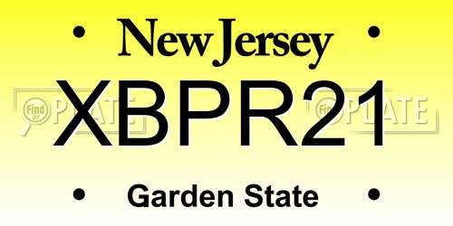 XBPR21 New Jersey License Plate