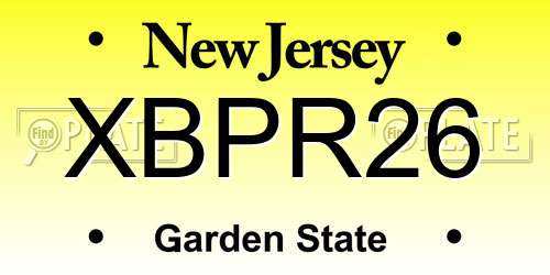XBPR26 New Jersey License Plate