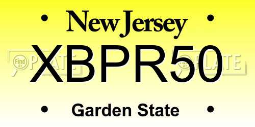 XBPR50 New Jersey License Plate