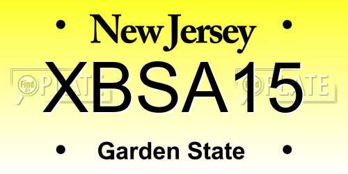 XBSA15 New Jersey License Plate
