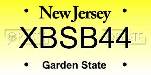 XBSB44 New Jersey License Plate