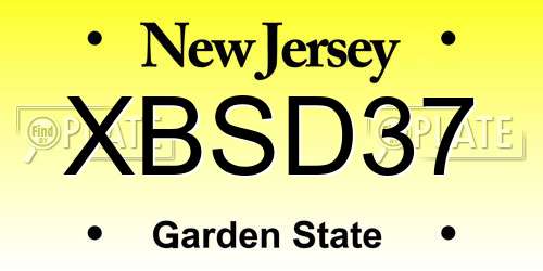 XBSD37 New Jersey License Plate