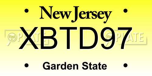 XBTD97 New Jersey License Plate