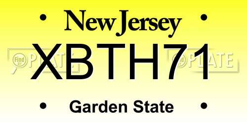 XBTH71 New Jersey License Plate