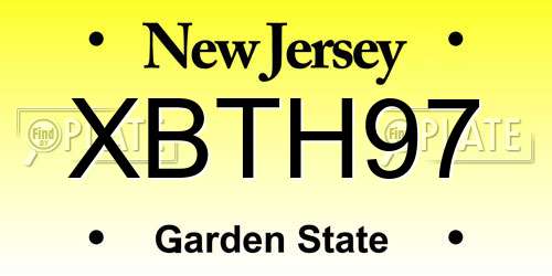 XBTH97 New Jersey License Plate