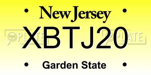 XBTJ20 New Jersey License Plate