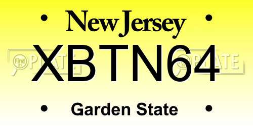 XBTN64 New Jersey License Plate