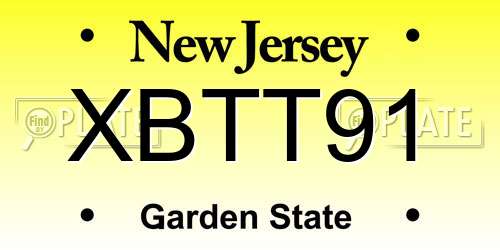 XBTT91 New Jersey License Plate