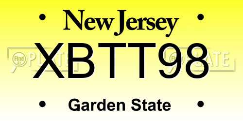 XBTT98 New Jersey License Plate